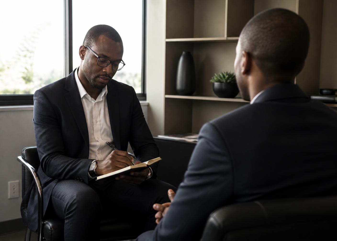 Consultants VIF Workforce en entretien de recrutement dans leurs bureaux à Dakar